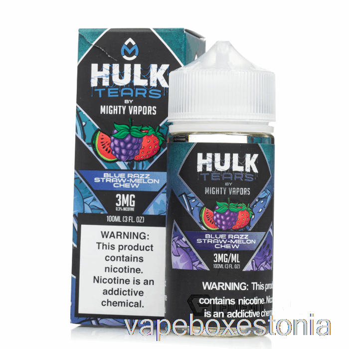 Vape Box Estonia Blue Razz Straw Melon Chew - Hulk Tears - 100ml 0mg